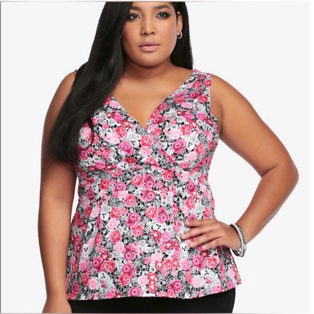 Floral Pink Sleeveless Top